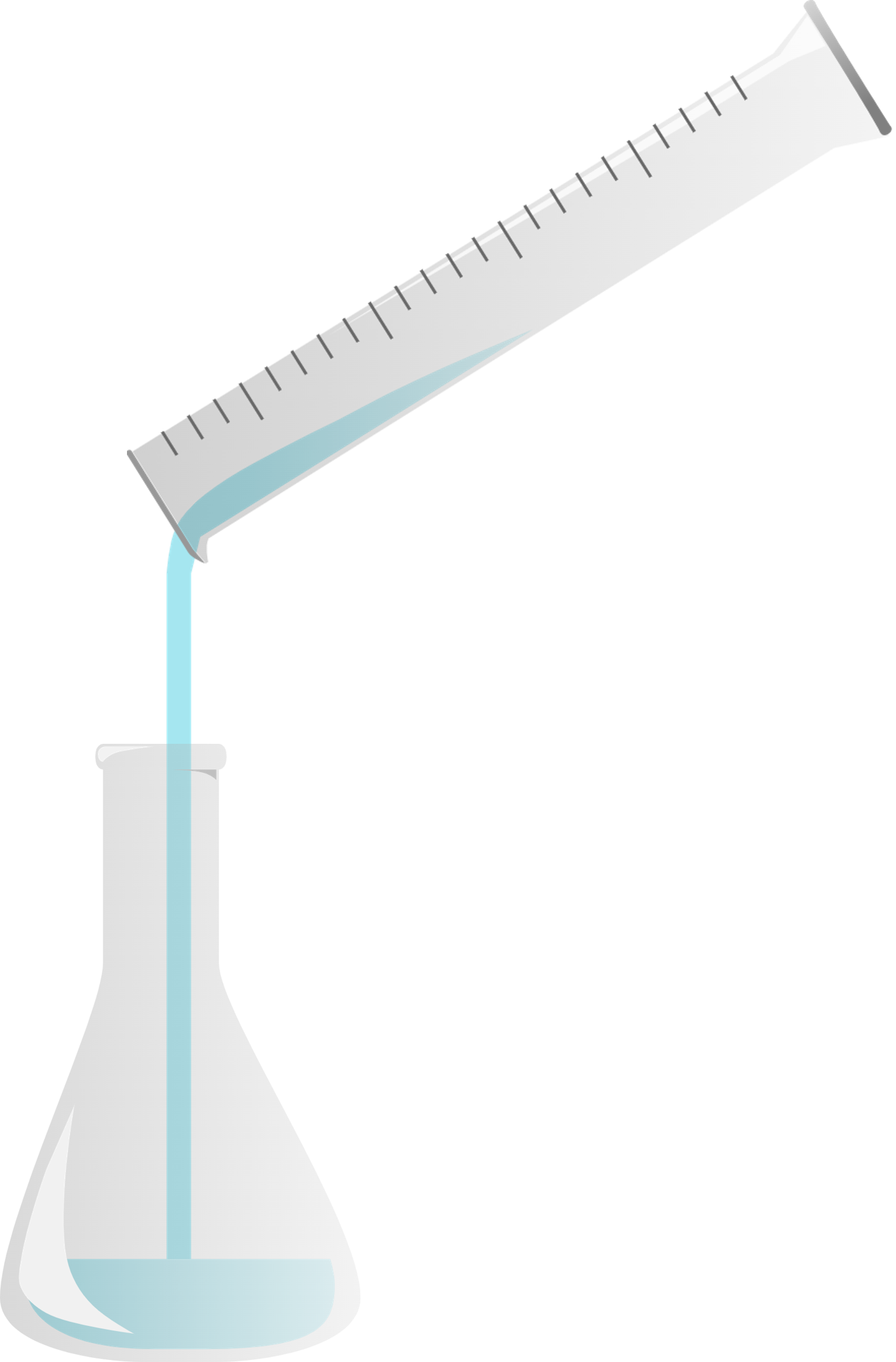 Pour the measured water to the flask